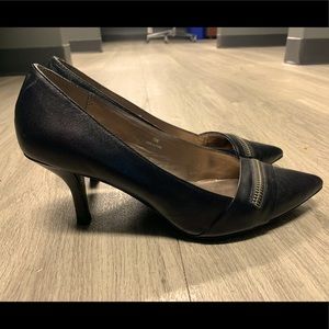 Black Zipper Pumps